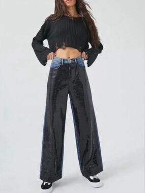 SALE BDG Urban Outfitters Black Sequin Denim Jeans Size 26
